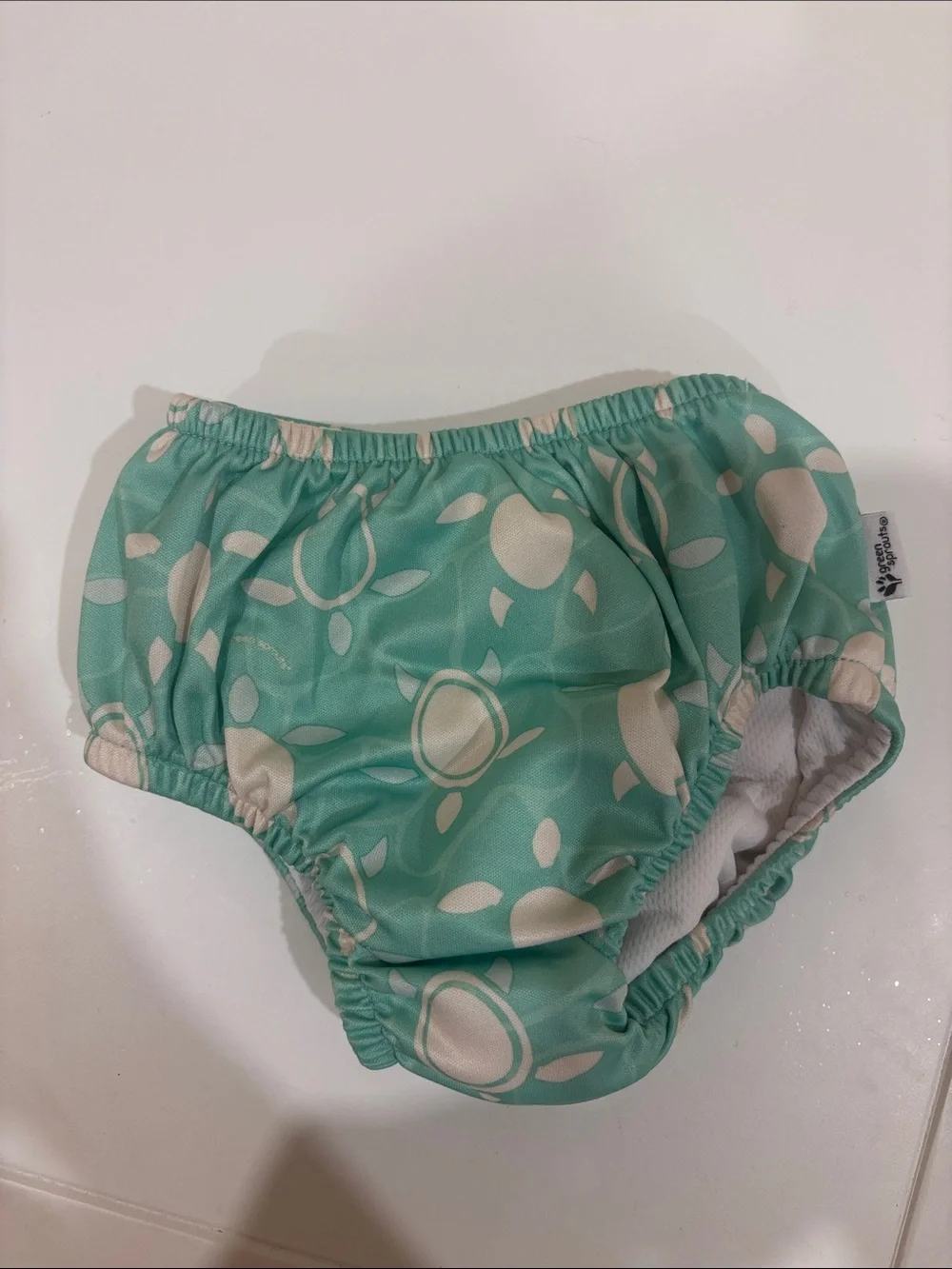 Mint Green Floral Swim Diaper Cover by i play.